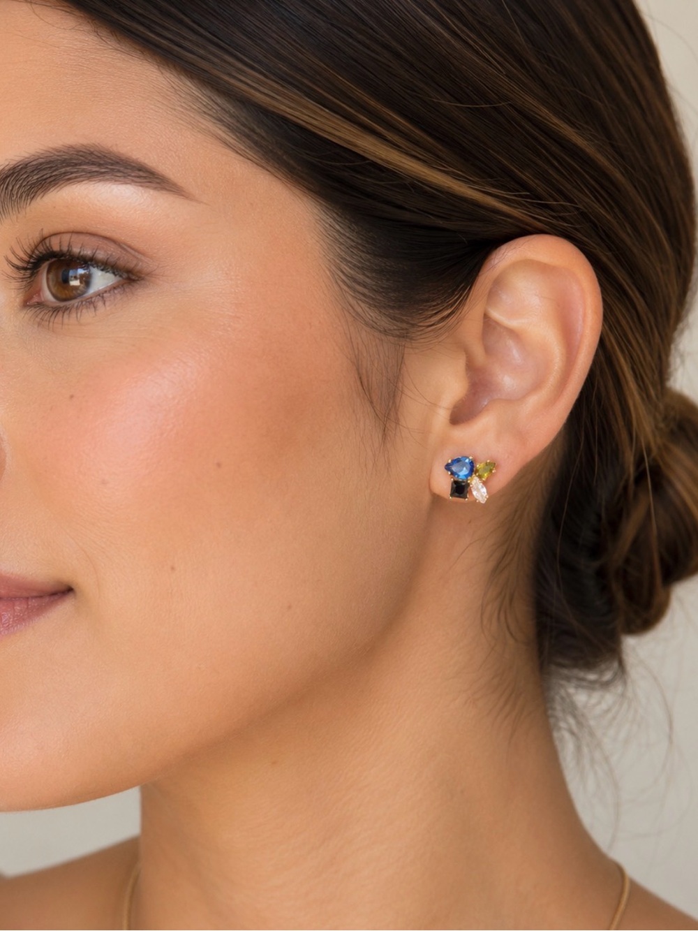 NWT Kate Spade Cubic Zirconia Multicolor Gemstone Stud Earrings